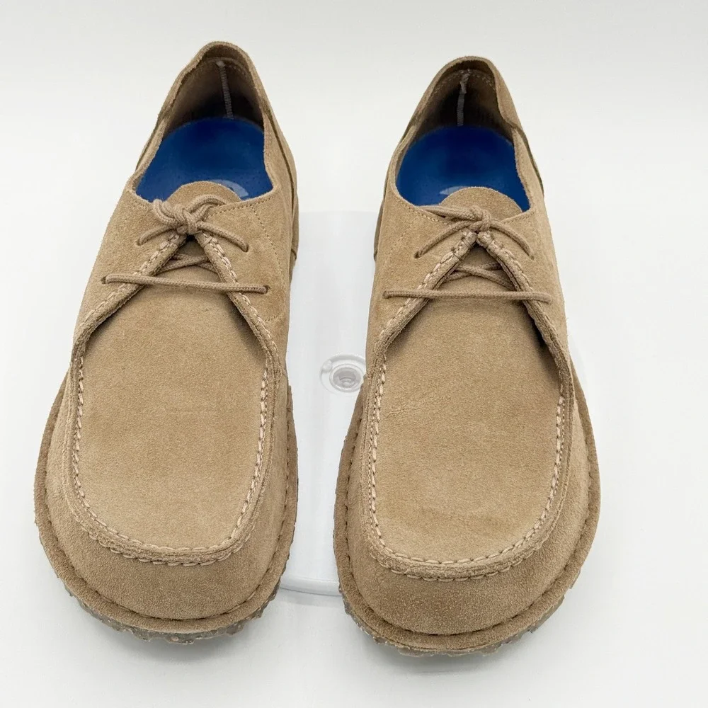 Birkenstock UTTI Lace Up Oxford Size 42 / US 9 Mens Gray Taupe Suede NEW